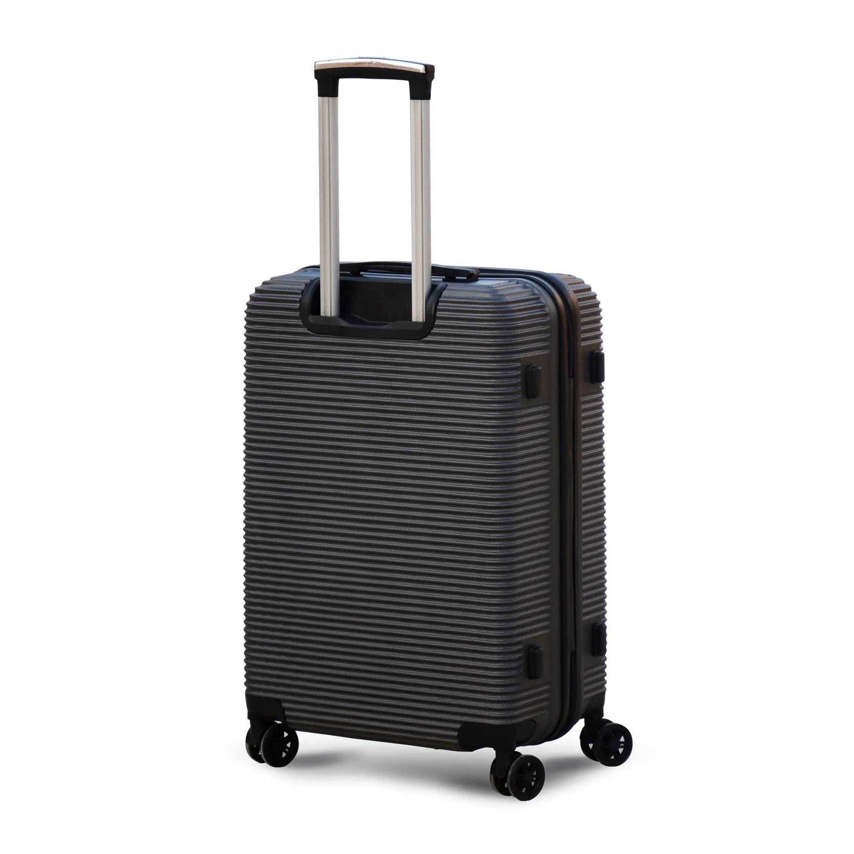 28" Dark Grey Colour JIAN ABS Line Luggage Lightweight Hard Case Trolley Bag with Spinner Wheel