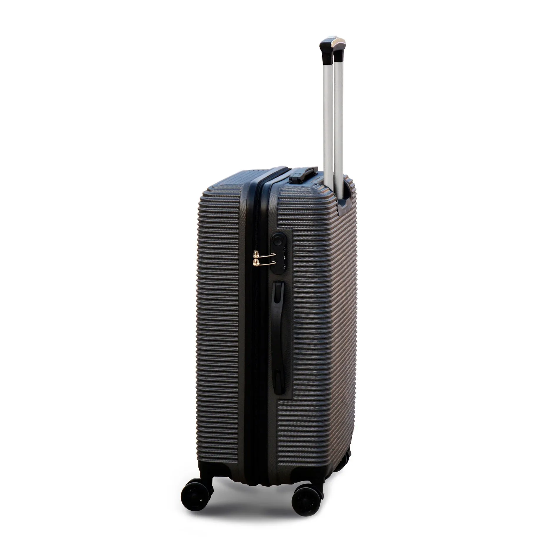 28" Dark Grey Colour JIAN ABS Line Luggage Lightweight Hard Case Trolley Bag with Spinner Wheel