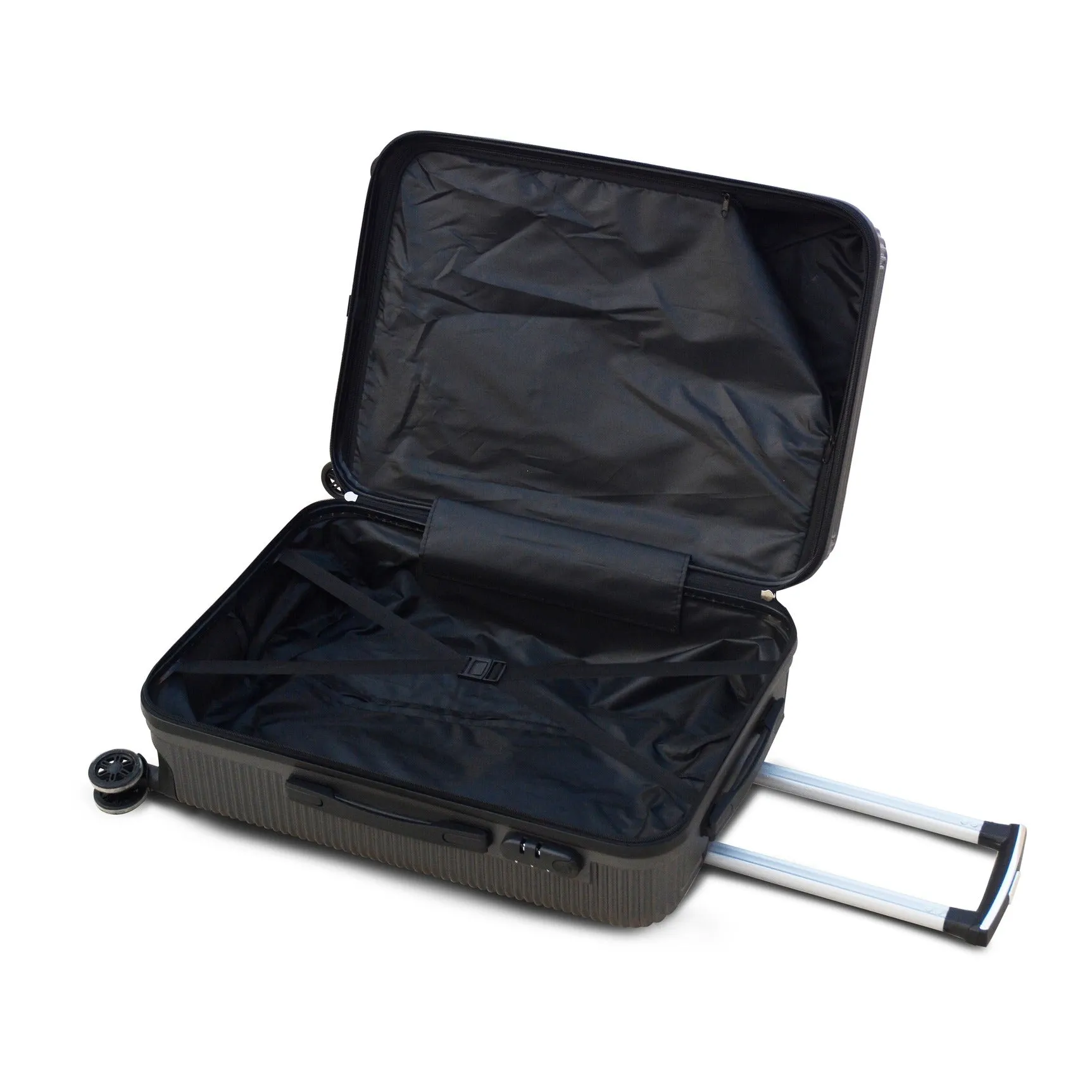 28" Dark Grey Colour JIAN ABS Line Luggage Lightweight Hard Case Trolley Bag with Spinner Wheel