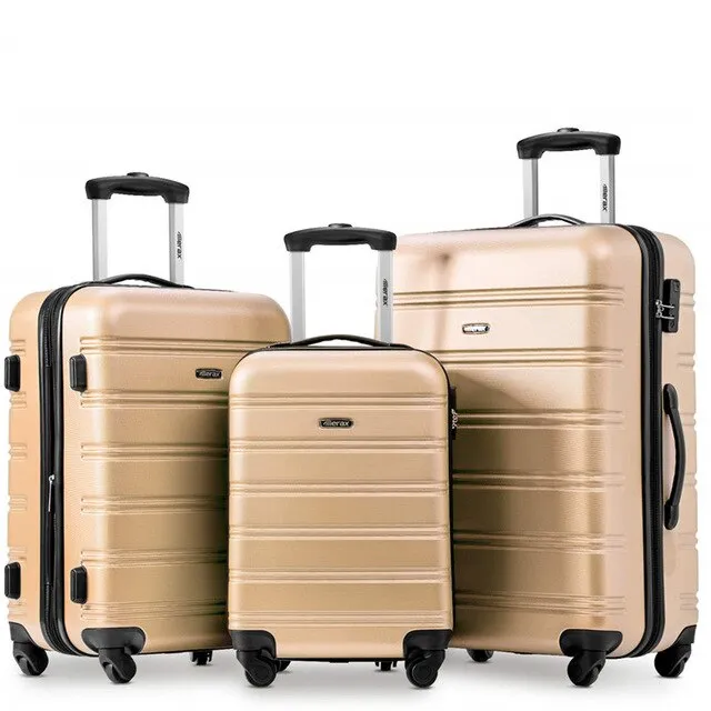3pcs/set 4Color High Quality ABS PC Rolling Luggage Lightweight Travel Suitcase On Wheels For Bussiness