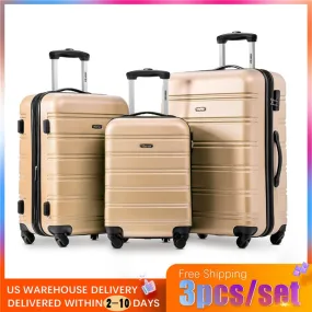 3pcs/set 4Color High Quality ABS PC Rolling Luggage Lightweight Travel Suitcase On Wheels For Bussiness