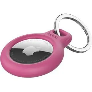 AirTag Secure Holder with Keyring, Pink