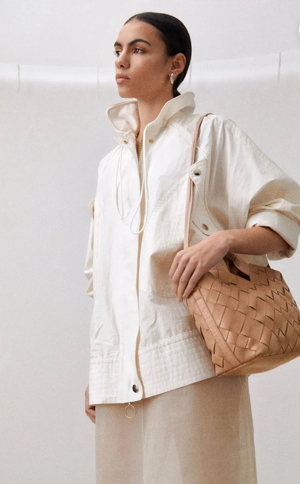 Alēo tan leather shopper handbag