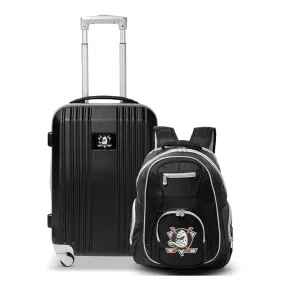 Anaheim Ducks 2 Piece Premium Colored Trim Backpack and Luggage Set