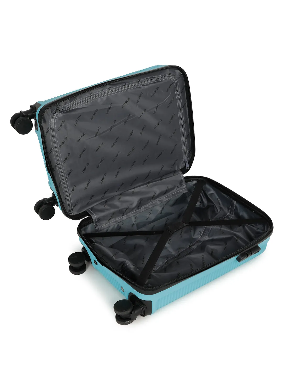 ANDAMAN SKY BLUE Textured Zigzag Stripline Unisex Check-in Hardside Cabin Trolley Bag