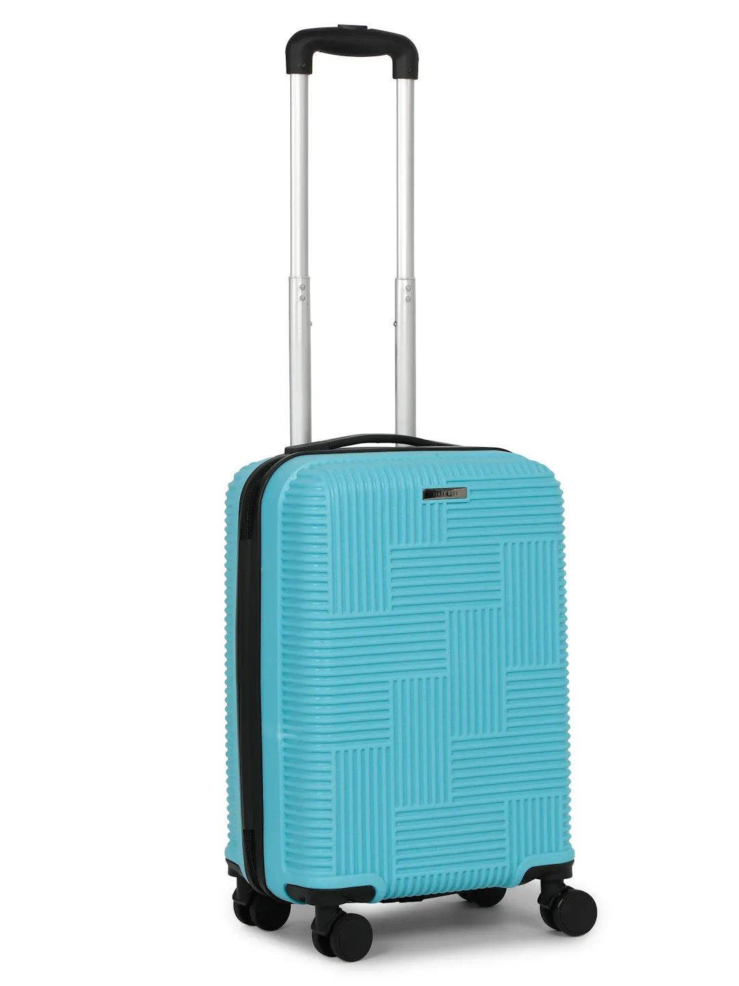 ANDAMAN SKY BLUE Textured Zigzag Stripline Unisex Check-in Hardside Cabin Trolley Bag