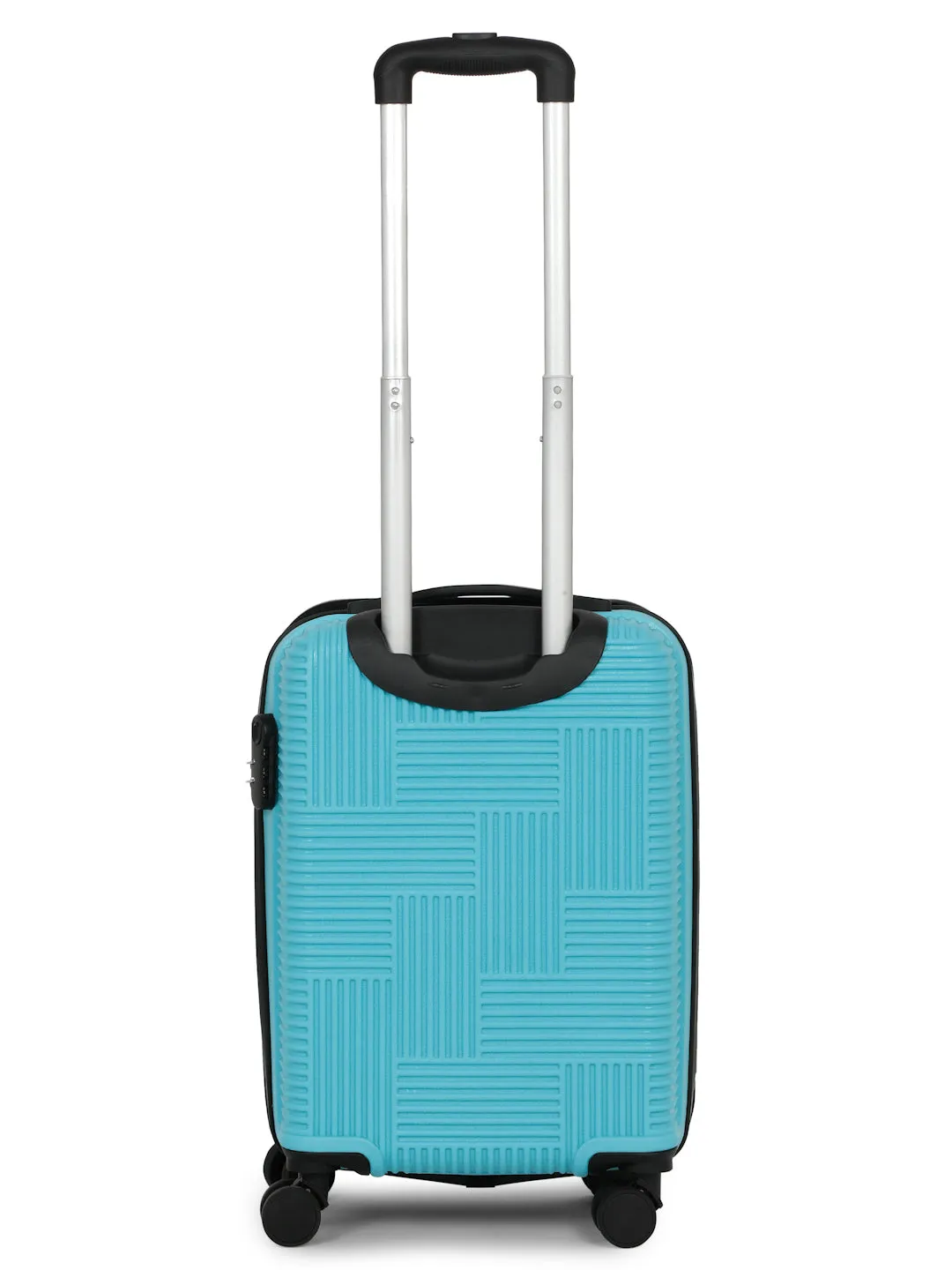 ANDAMAN SKY BLUE Textured Zigzag Stripline Unisex Check-in Hardside Cabin Trolley Bag