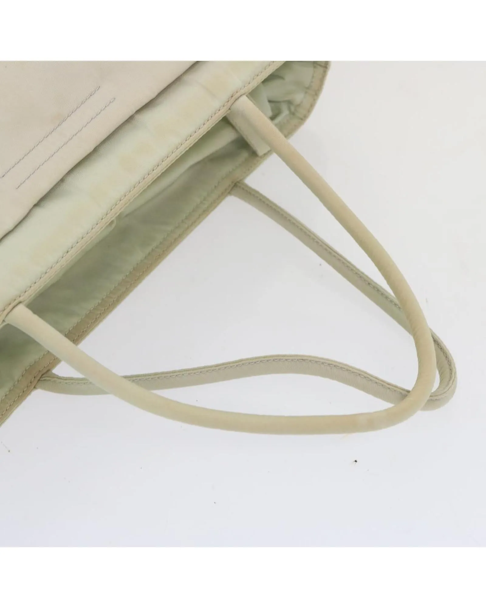 Authentic White Nylon Hand Bag by Prada