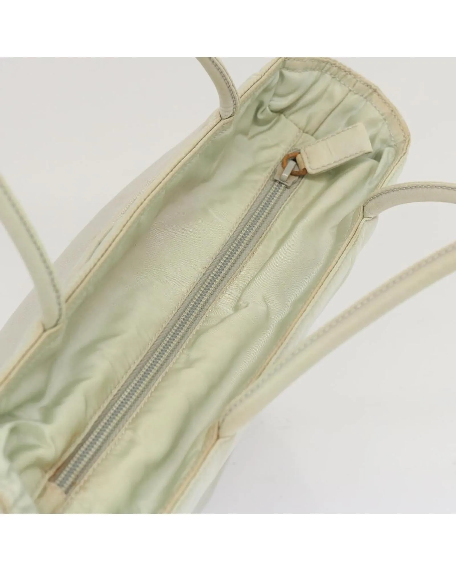 Authentic White Nylon Hand Bag by Prada