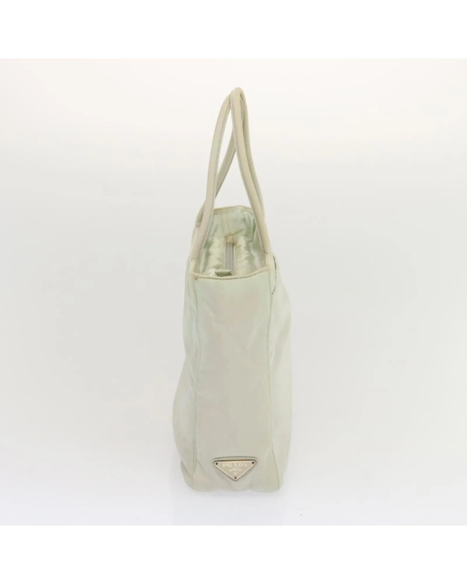 Authentic White Nylon Hand Bag by Prada