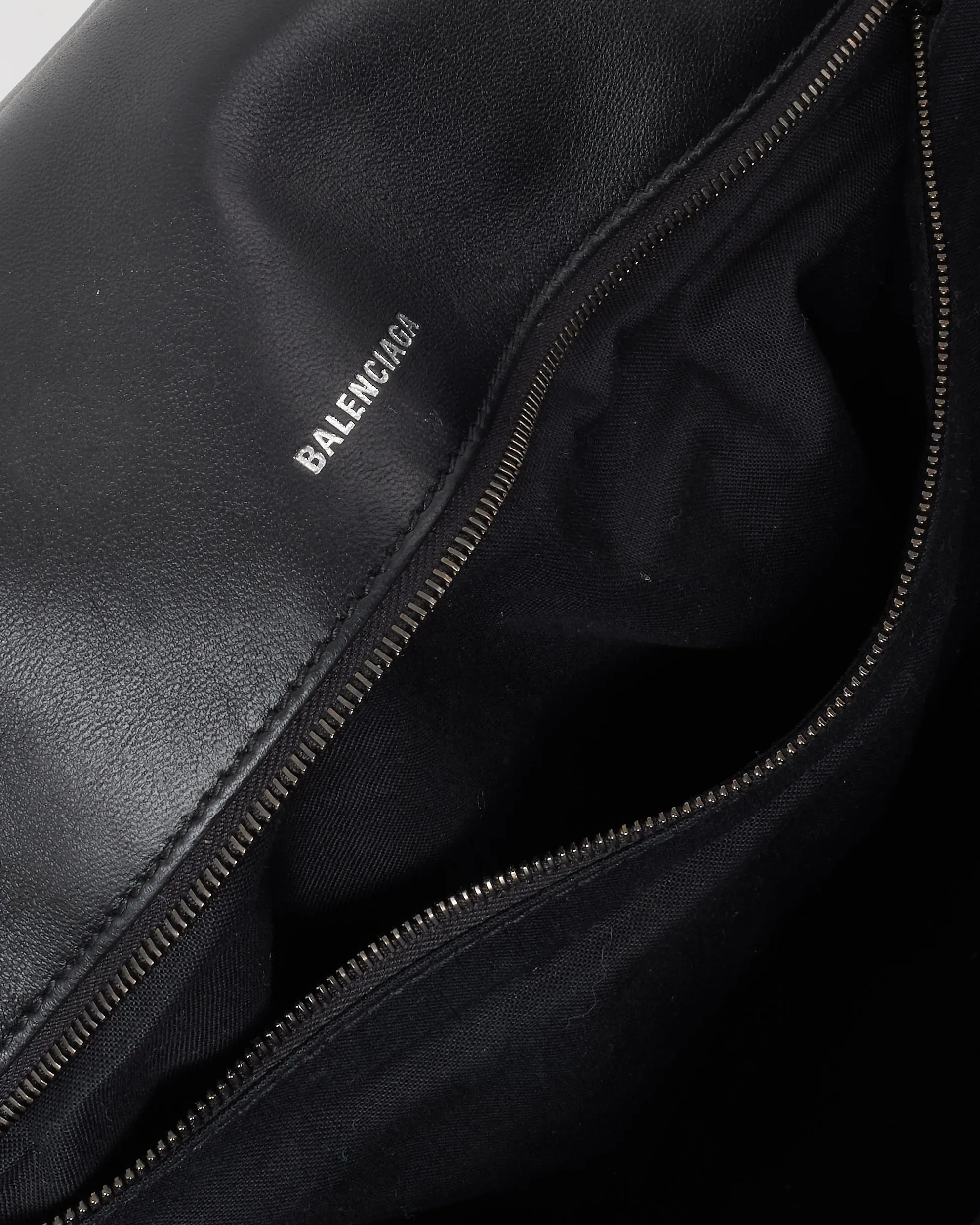 Balenciaga Black Leather Touch Puffy Cutch Bag with Chain Strap