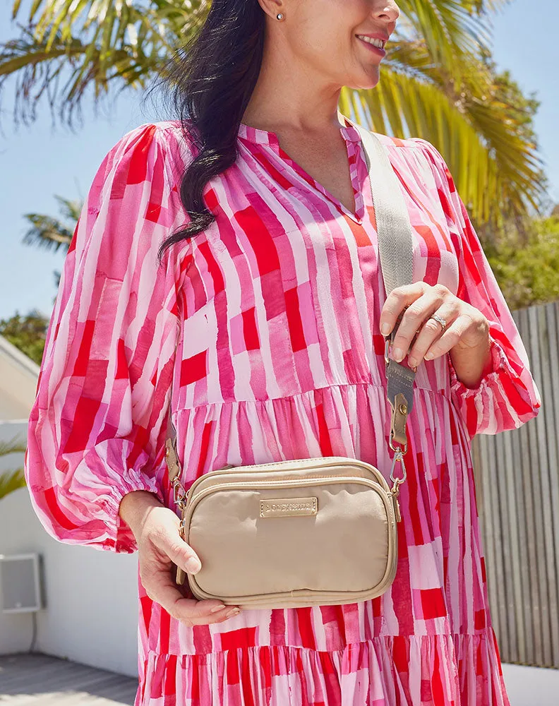 Cali Nylon Crossbody Bag - Beige