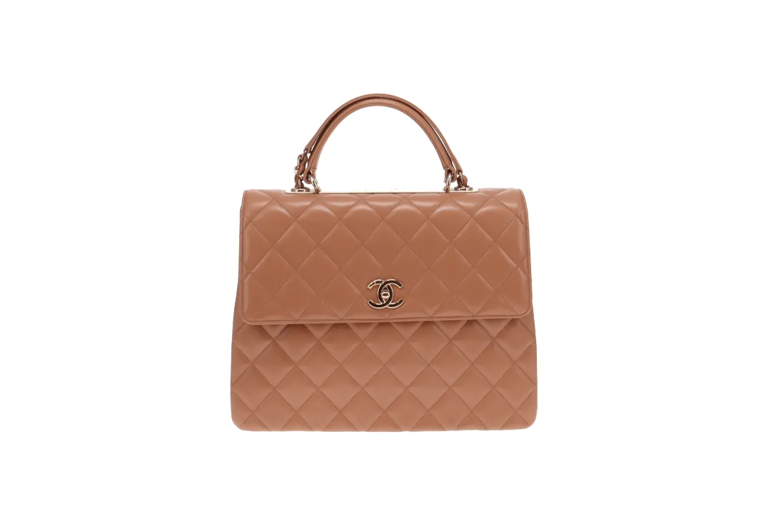 Chanel Nude Beige Leather Large Trendy CC Top Handle Bag 2016/17