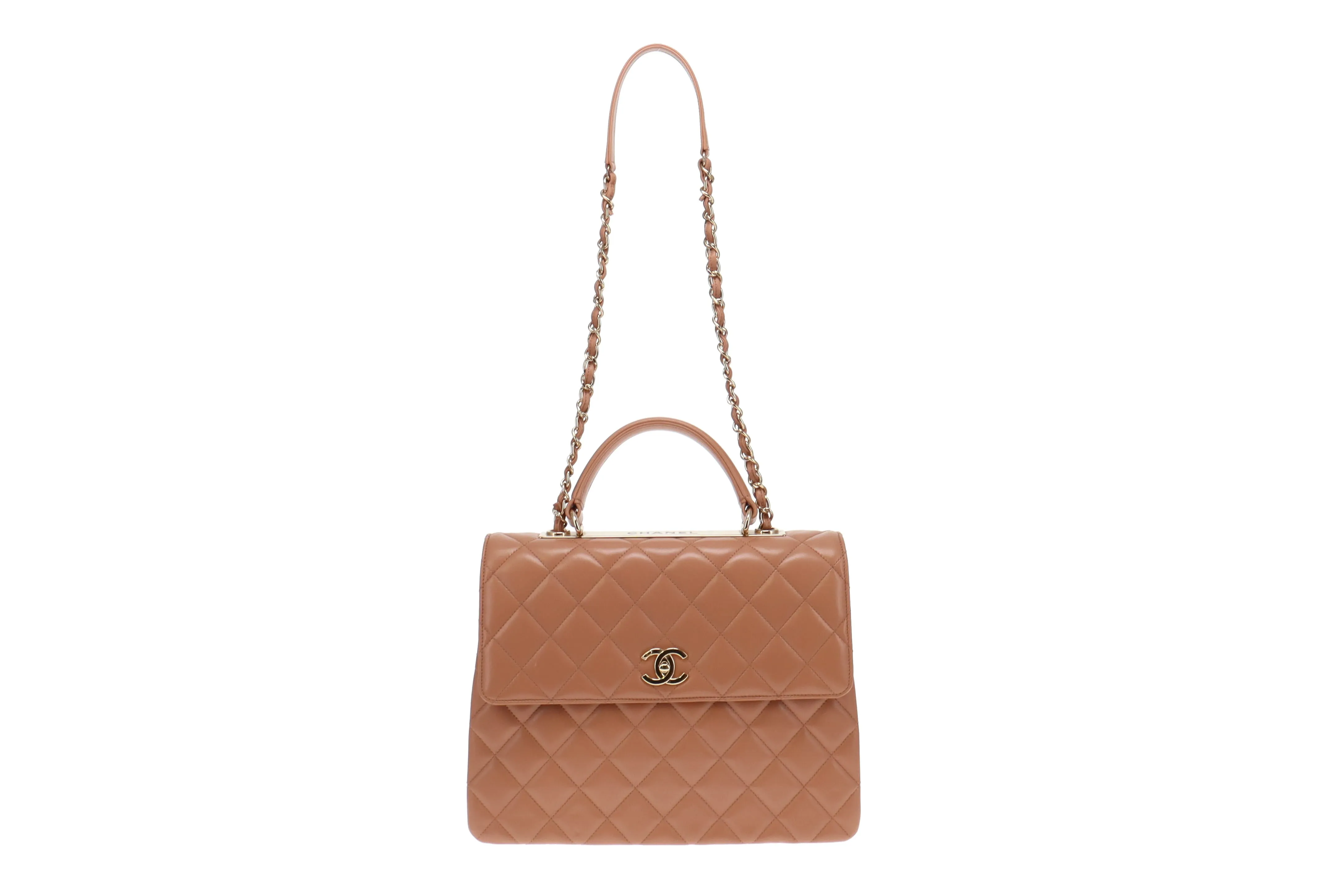 Chanel Nude Beige Leather Large Trendy CC Top Handle Bag 2016/17