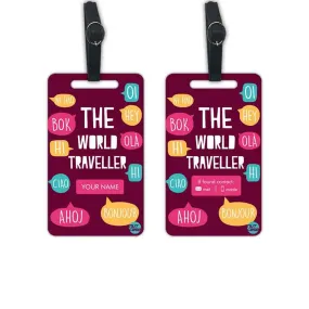 Classy Travel Tag Personalised With Name Set of 2 Ideal for Travel - Traveller