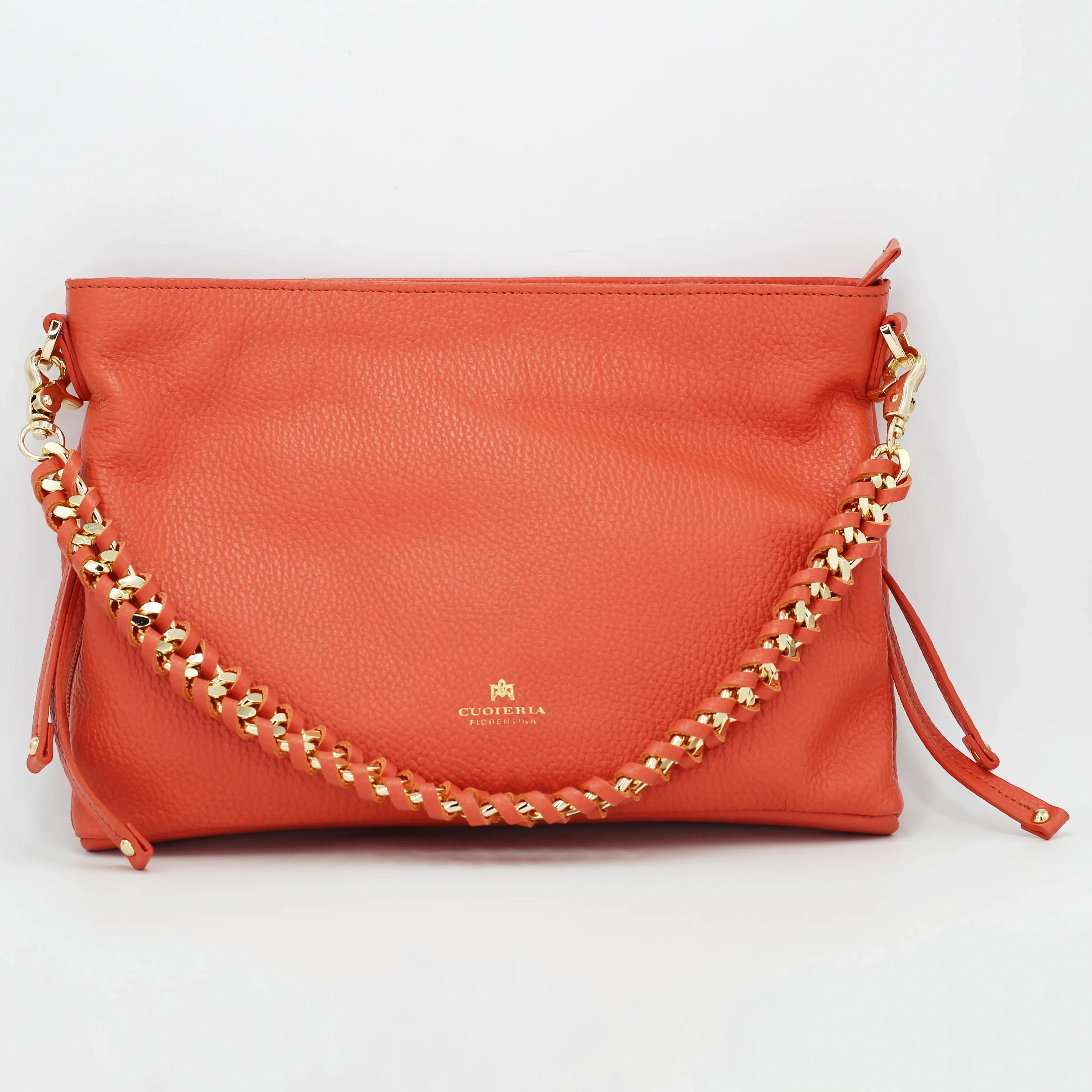 Cuoieria Fiorentina Italian leather Salvia Charlotte xbody handbag in papaya (B000005849230)