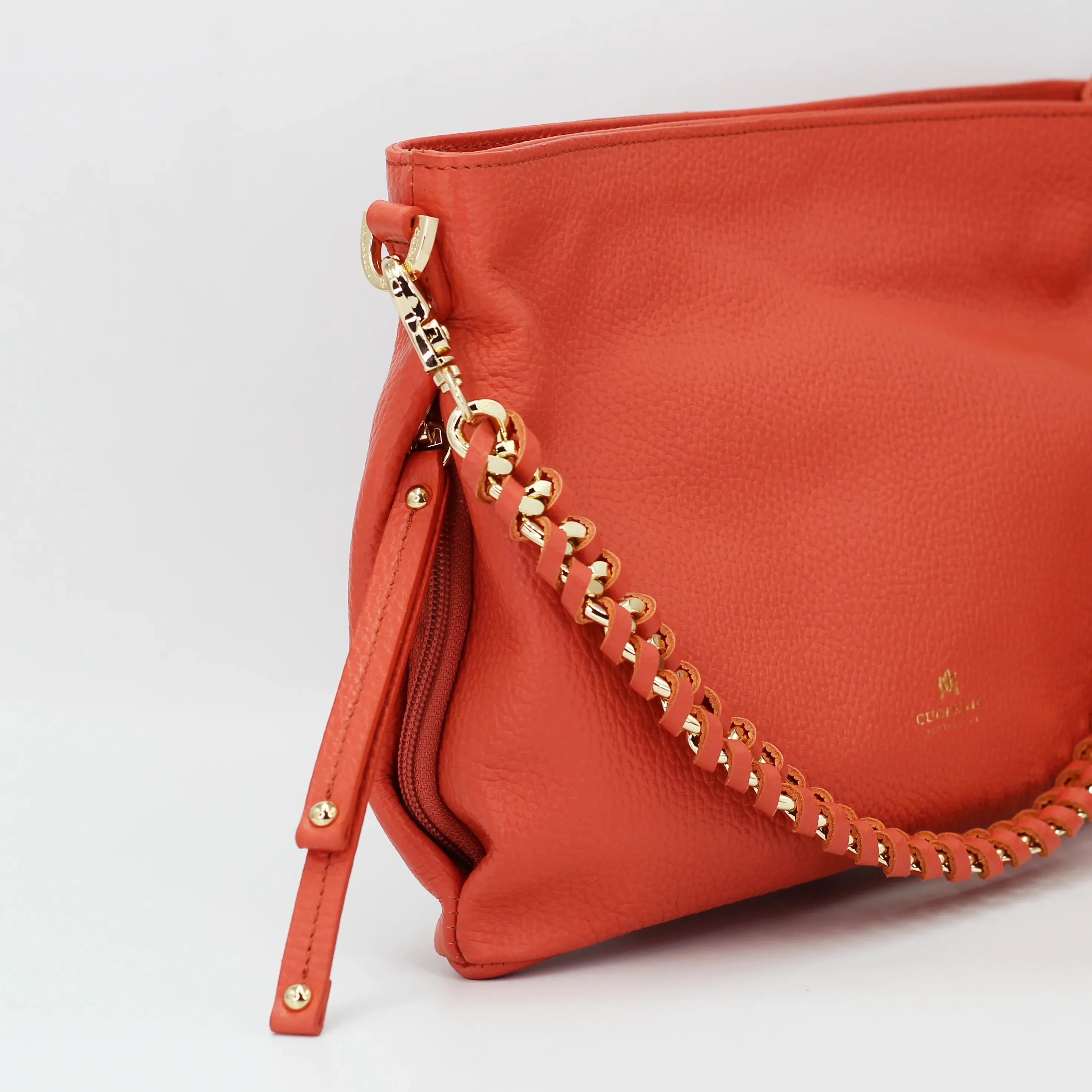 Cuoieria Fiorentina Italian leather Salvia Charlotte xbody handbag in papaya (B000005849230)