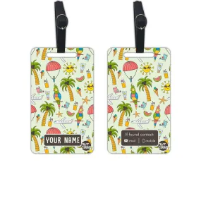 Cute Customized Luggage Tag Add Name Set of 2 - Beach