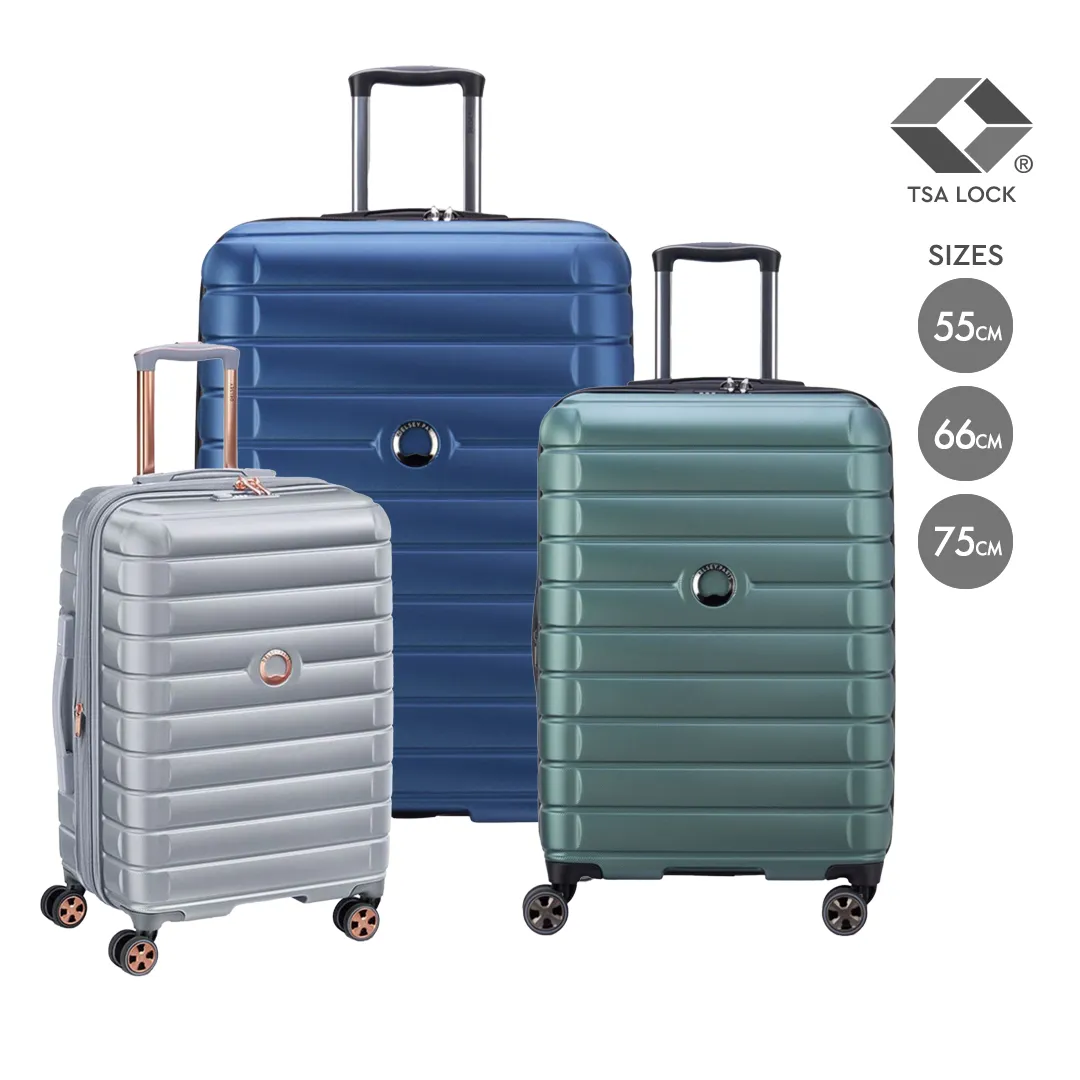 Delsey Paris Shadow 5.0 DY2878801P 66cm 4 Double Wheels Expandable Trolley Case - Blue