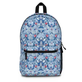 Enchanting Blue and Pink Lotus Mosaic Lightweight Stylish Durable Backpack (Made in USA)
