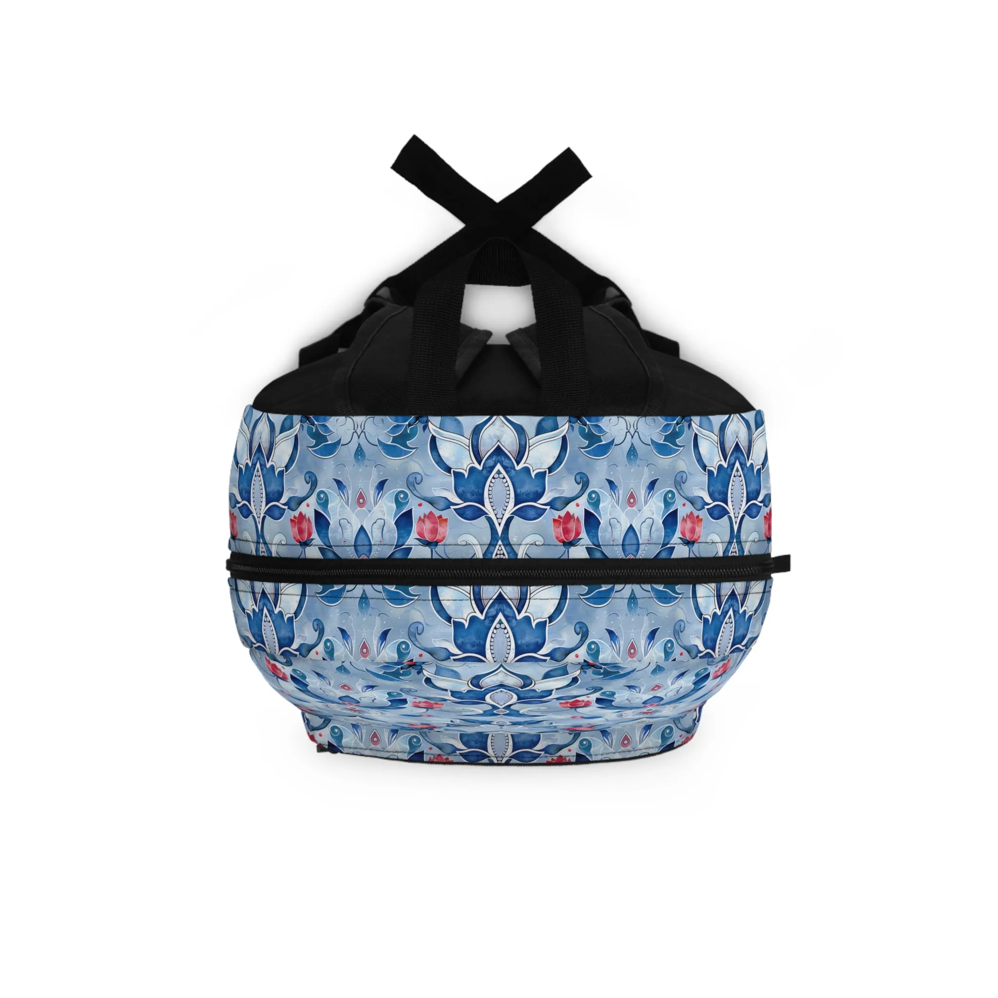 Enchanting Blue and Pink Lotus Mosaic Lightweight Stylish Durable Backpack (Made in USA)
