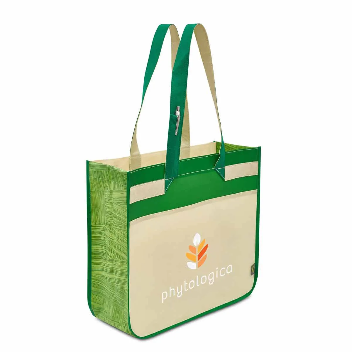 Gemline Green Sedona Laminated Shopper