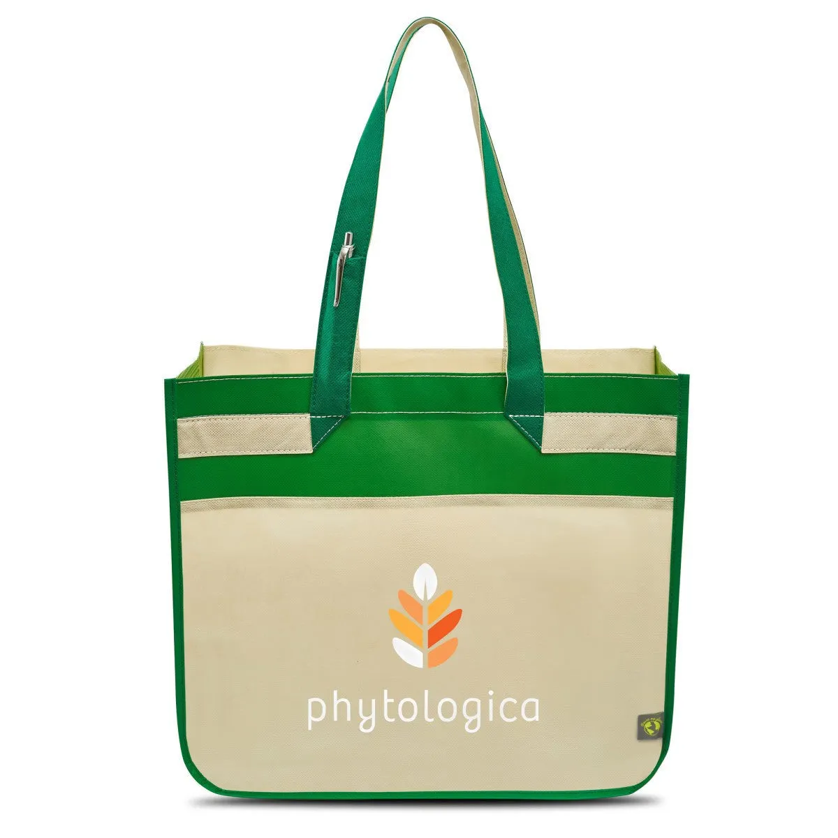Gemline Green Sedona Laminated Shopper