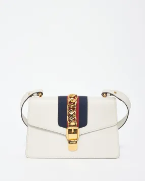Gucci Off White Leather Medium Sylvie Shoulder Bag