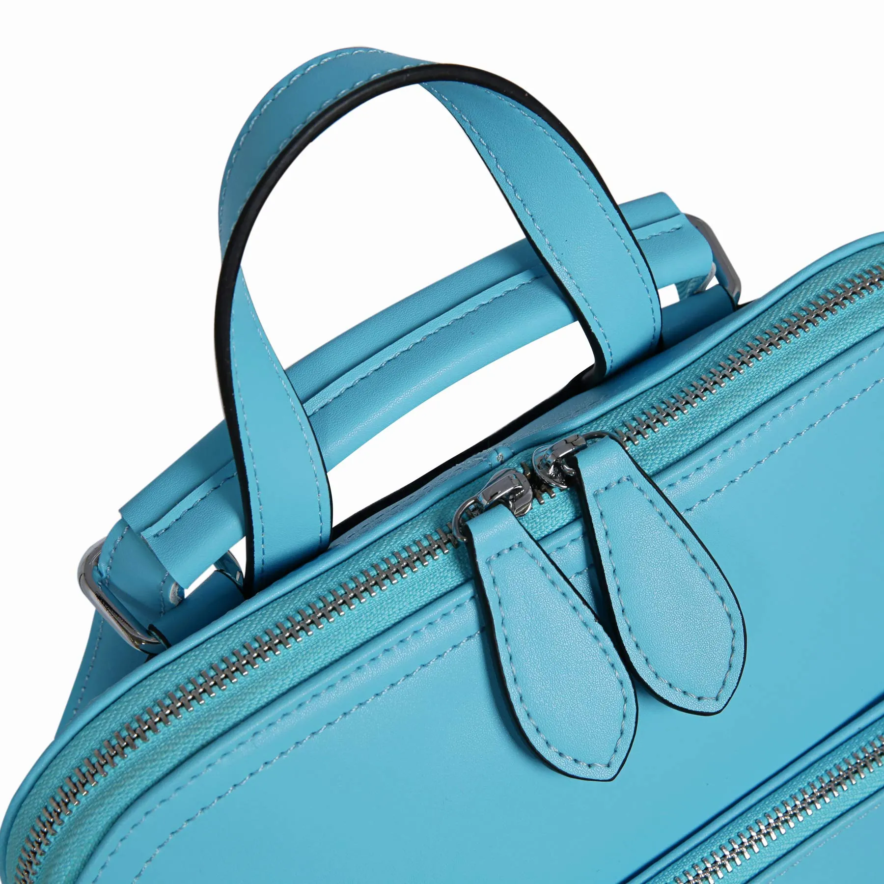 Heshe Women's Vintage Leather Backpack Casual Daypack for Ladies and Girls (Blue)