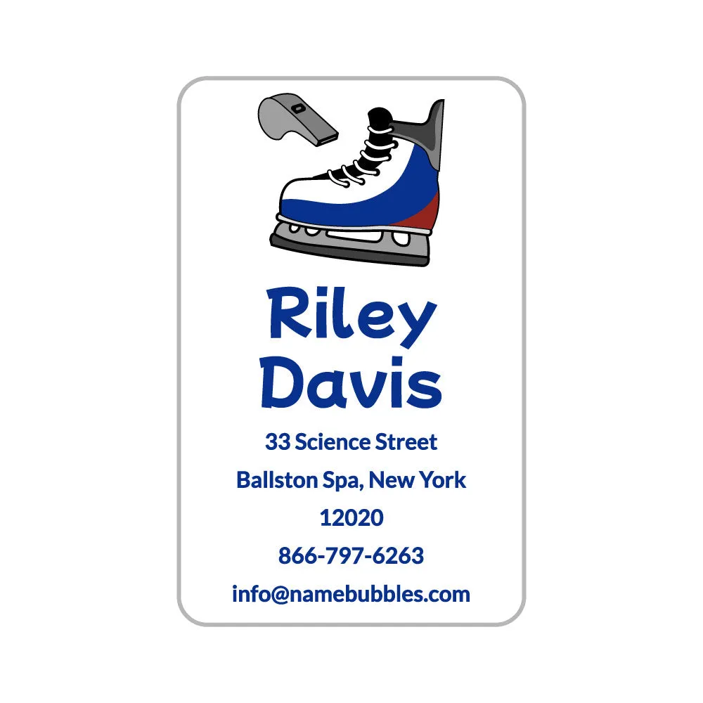 Hockey Luggage Tag Labels