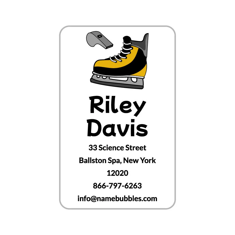 Hockey Luggage Tag Labels