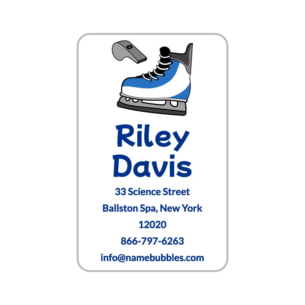 Hockey Luggage Tag Labels