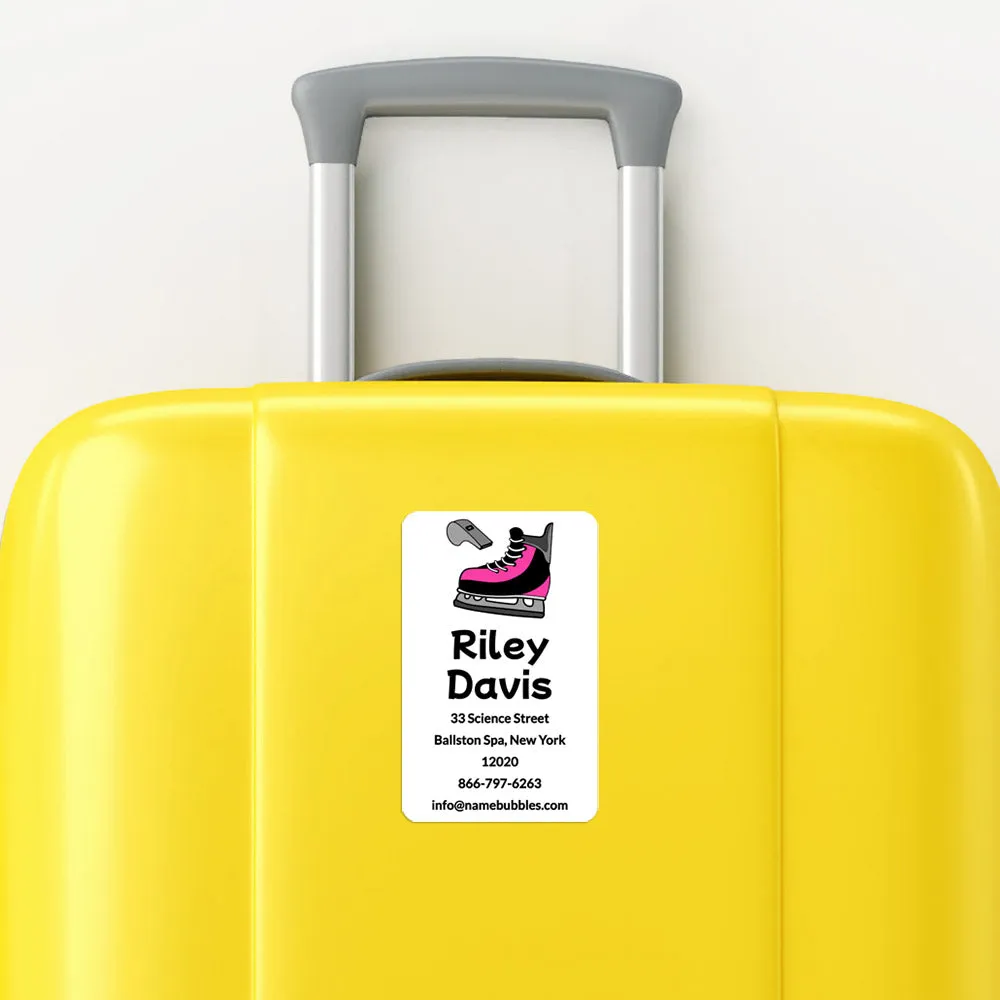 Hockey Luggage Tag Labels