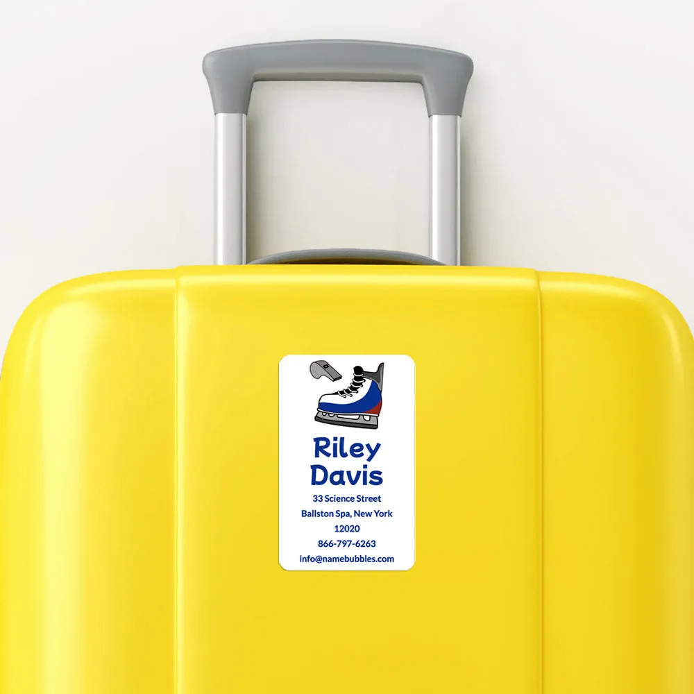 Hockey Luggage Tag Labels