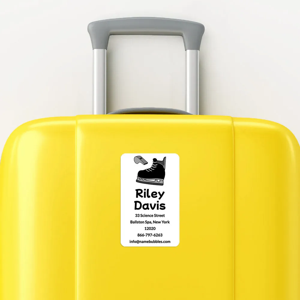 Hockey Luggage Tag Labels