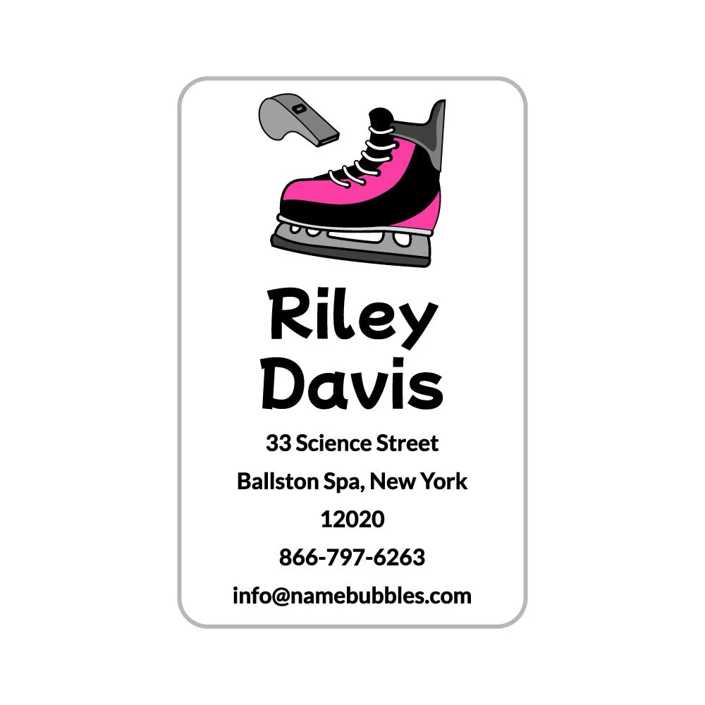 Hockey Luggage Tag Labels