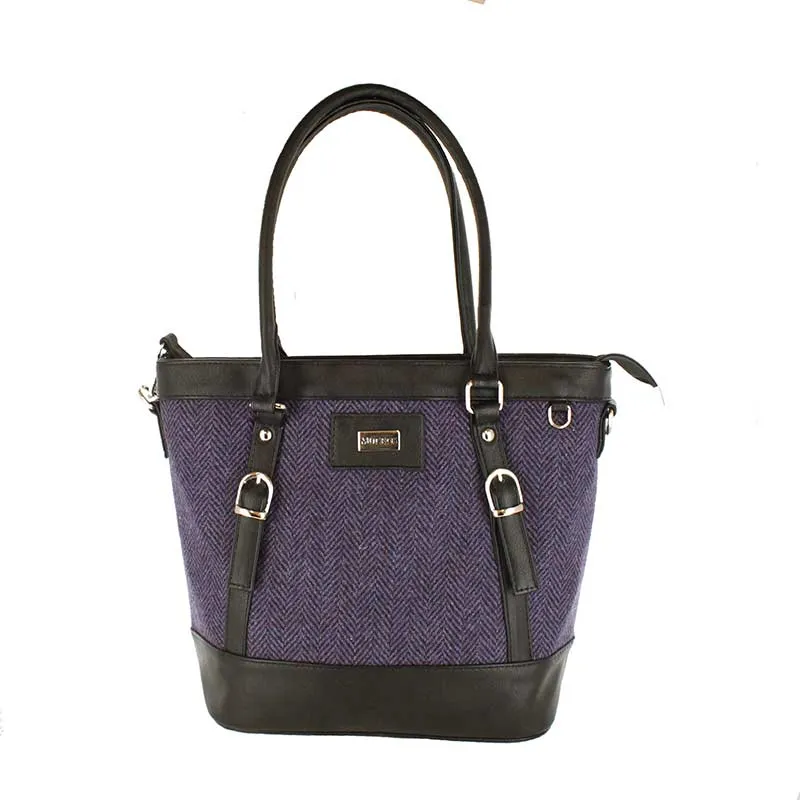 Kelly Mucros Tote Bag - Purple Herringbone