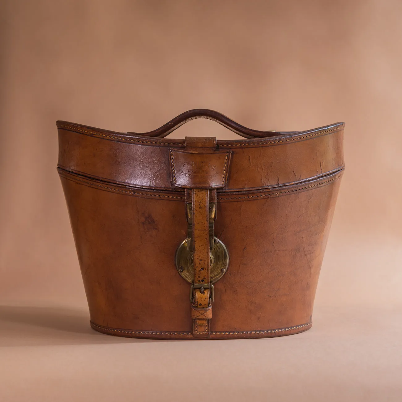 Leather Top Hat Box