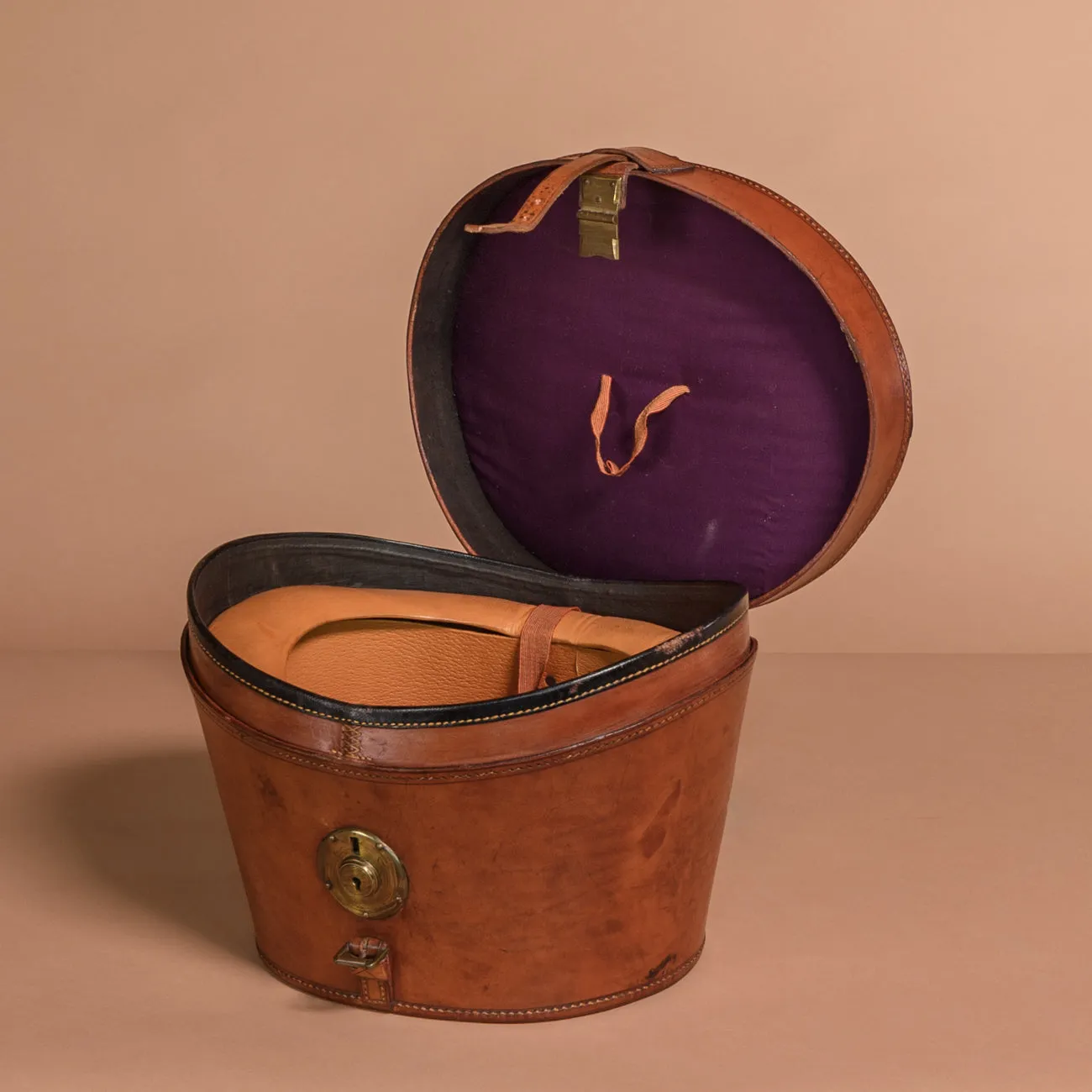 Leather Top Hat Box