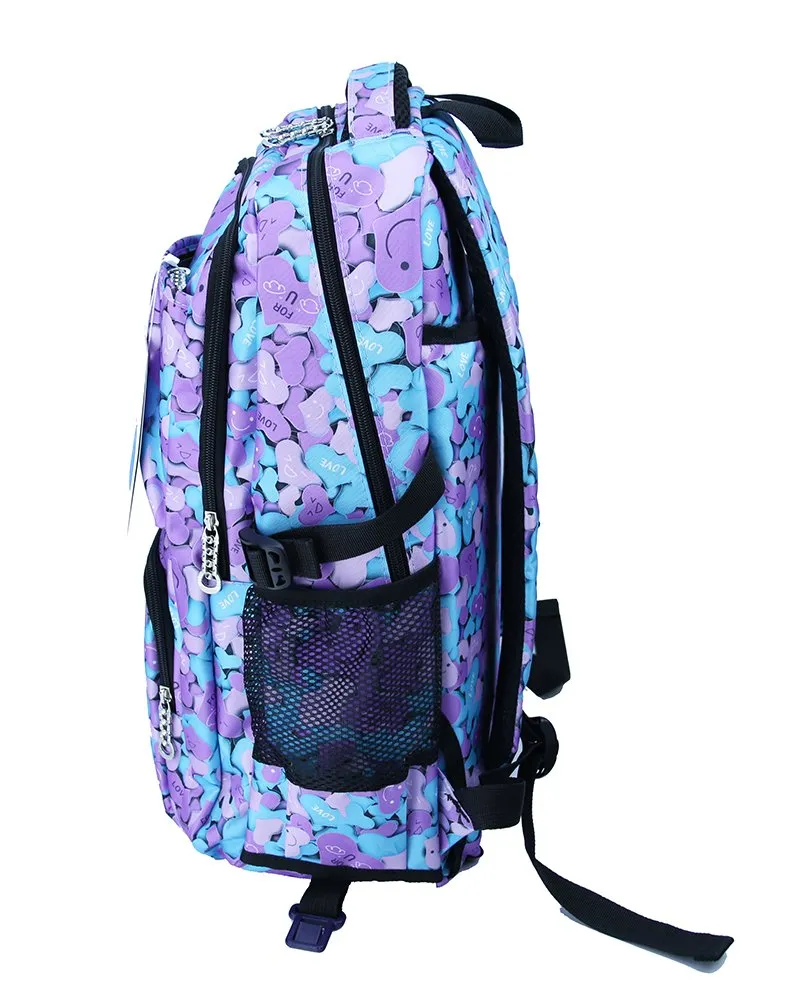 Meetbelify Kids Rolling Backpacks Luggage Six Wheels Unisex Trolley School Bags Purple