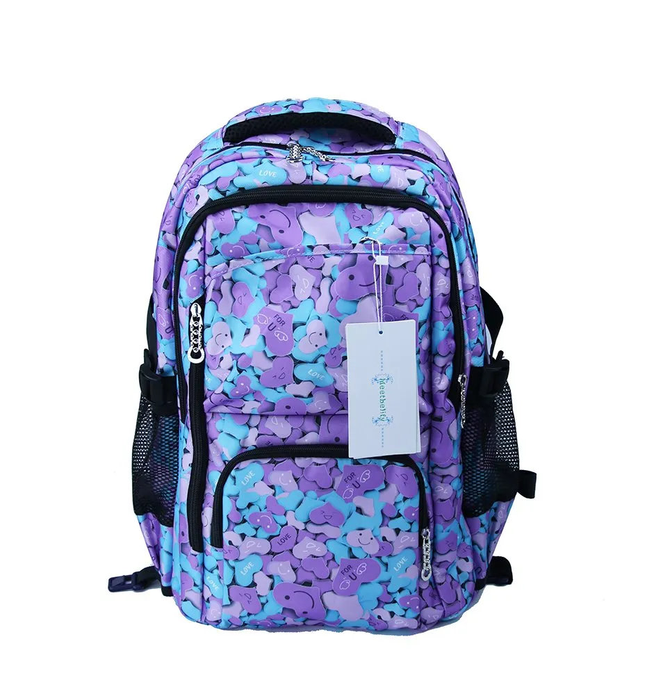 Meetbelify Kids Rolling Backpacks Luggage Six Wheels Unisex Trolley School Bags Purple