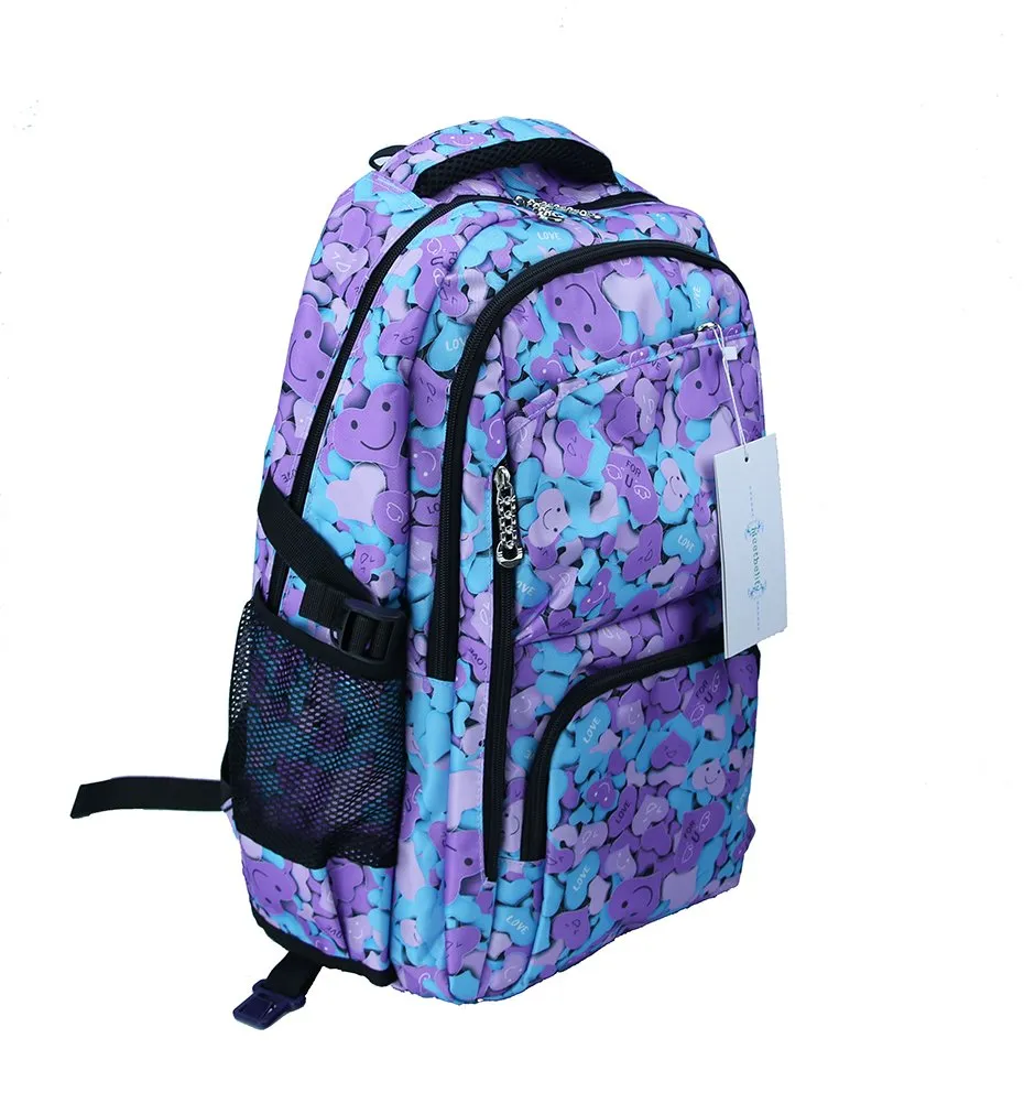 Meetbelify Kids Rolling Backpacks Luggage Six Wheels Unisex Trolley School Bags Purple