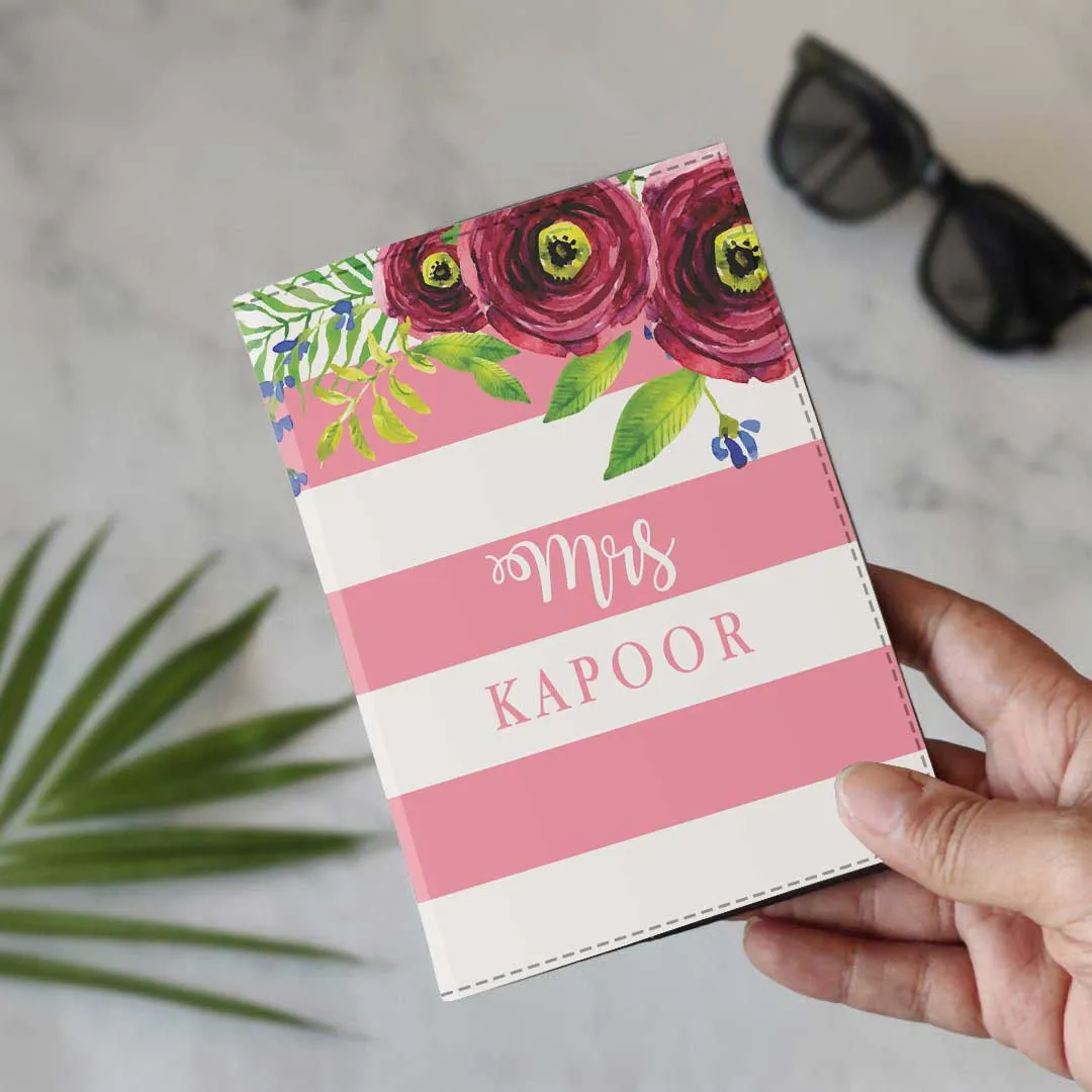 Nutcase Customized Mr Mrs Passport Cover for Couples- Set Of 2- Stripes