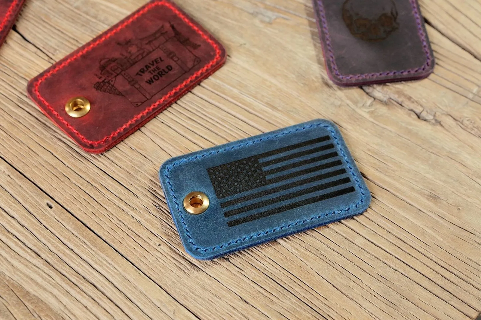 Personalized engraved luggage tags custom leather luggage tags