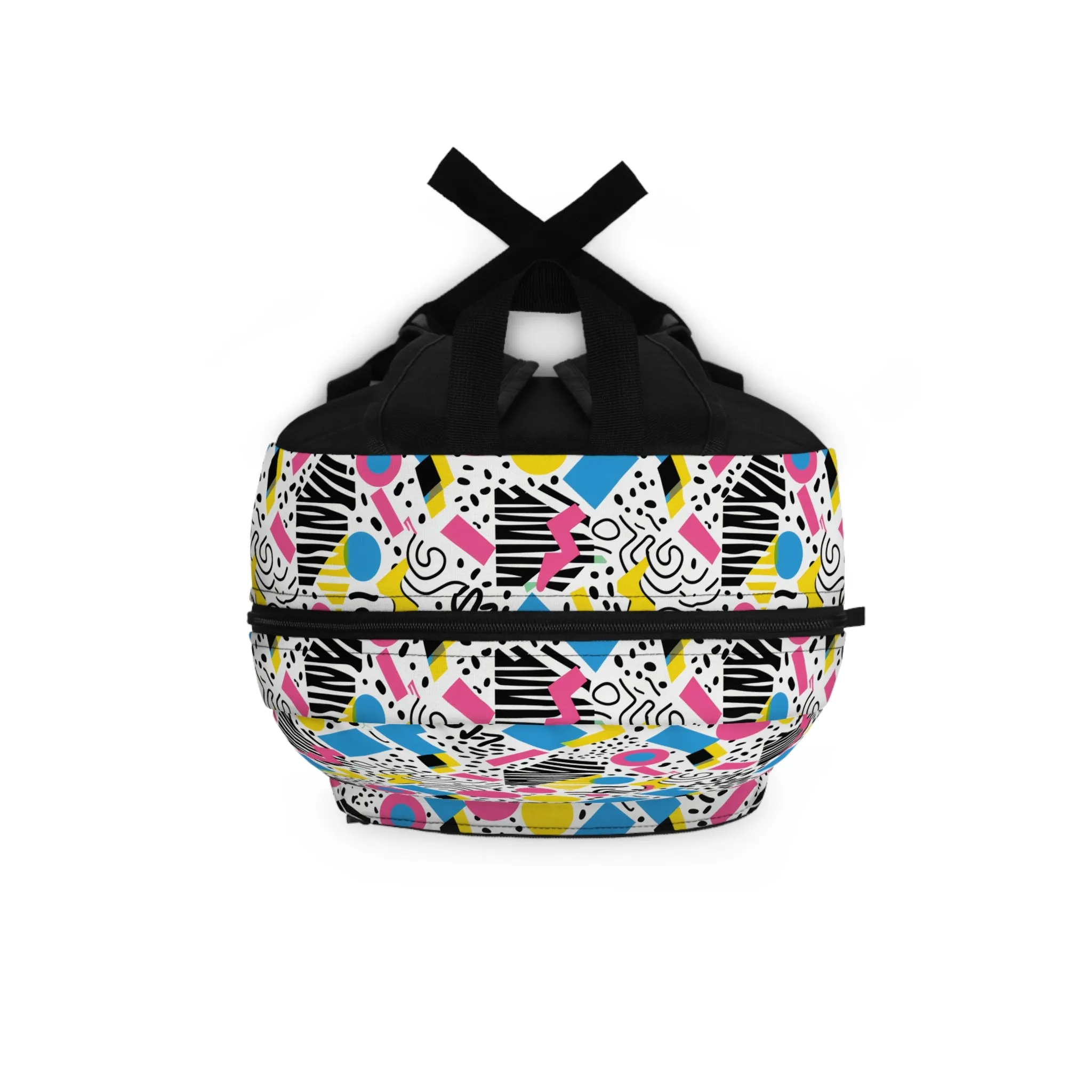Retro Vibes in Colorful 80s Memphis Style Geometric Pattern Lightweight Stylish Durable Backpack (Made in USA)