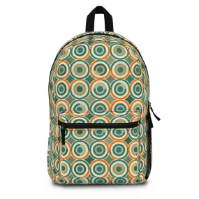 Retro Vintage Circle Pattern in Teal and Orange Lightweight Stylish Durable Backpack (Made in USA)