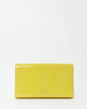 Saint Laurent Neon Yellow Patent Leather Belle De Jour Clutch