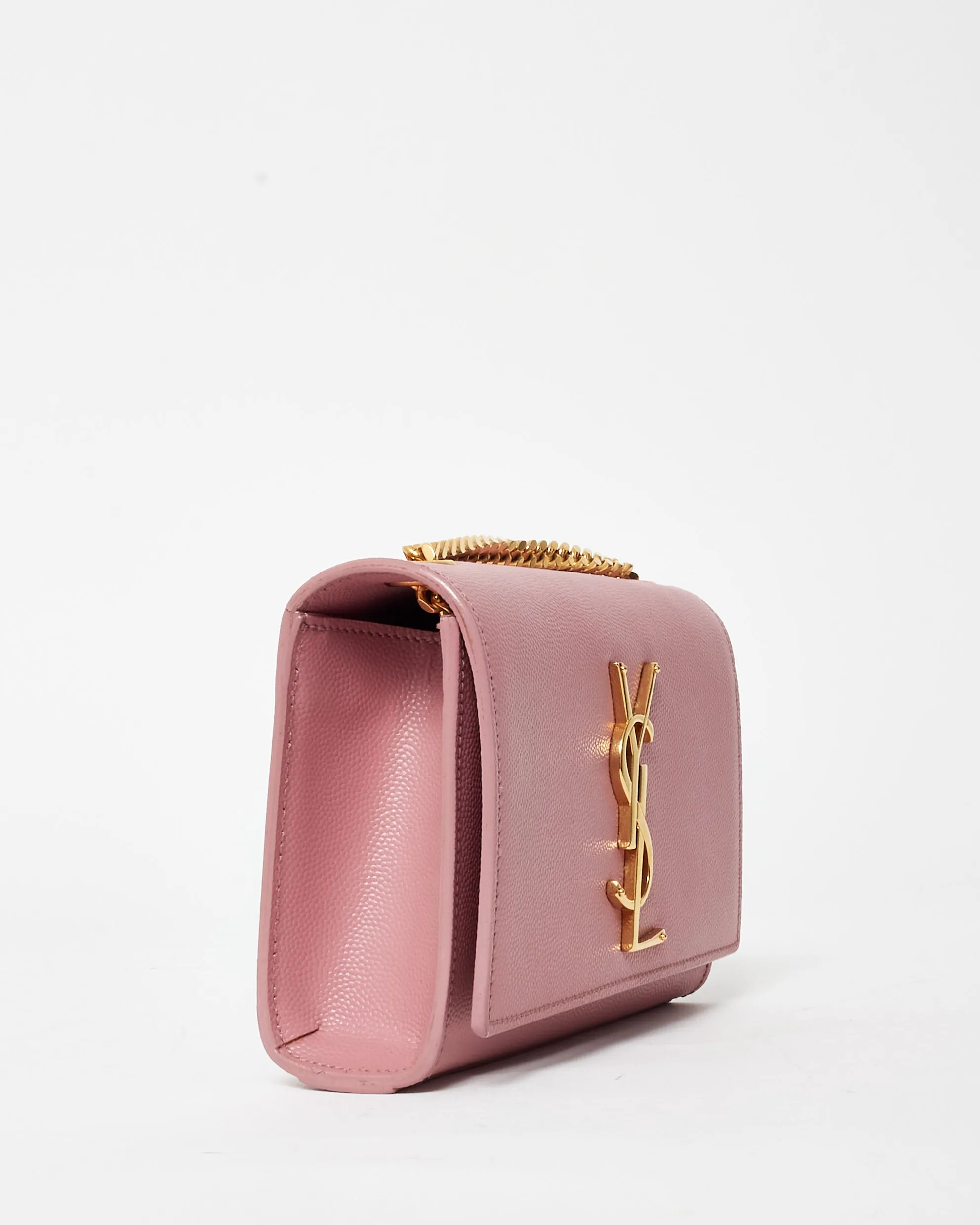 Saint Laurent Pink Grained Leather Kate Chain Bag