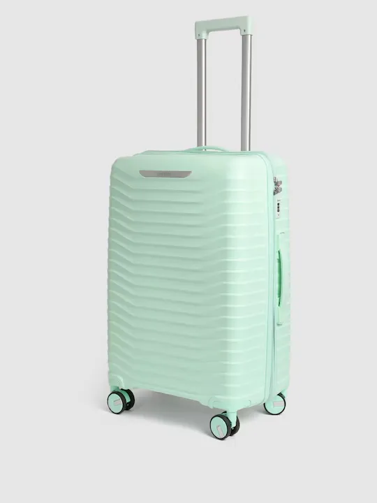 Silver Bar Textured 360 Degree Rotation Hard Large-Sized Trolley Bag 95L