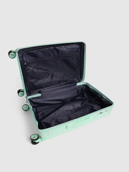 Silver Bar Textured 360 Degree Rotation Hard Large-Sized Trolley Bag 95L